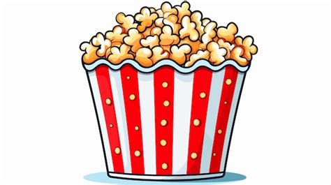 Cinema Popcorn Cartoon Doodle Vector Illustration Premium AI