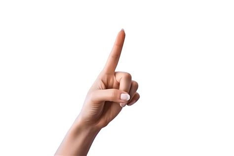 Premium Photo Woman Hand Pointing Gesture Isolated On The White