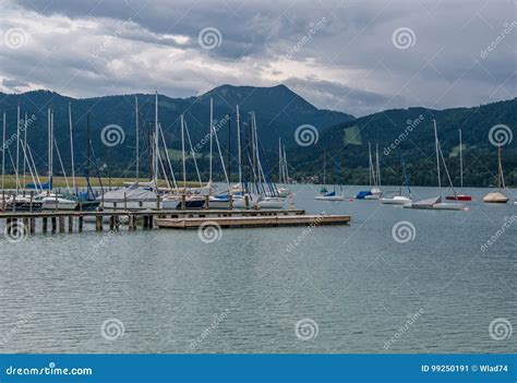 The Mountain Lake Tegernsee in Bavaria, Germany Stock Image - Image of ...