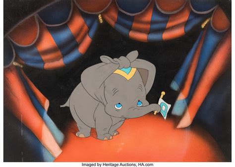 Dumbo Production Cel Courvoisier Setup Walt Disney 1941 Lot