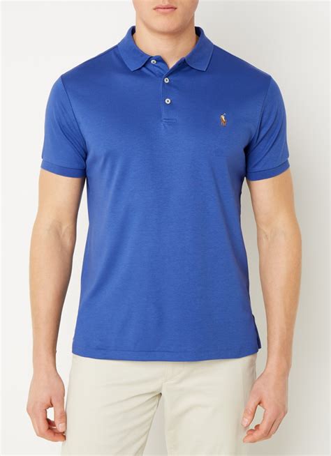 Ralph Lauren Custom Slim Fit Polo Met Logo • Blauw • De Bijenkorf