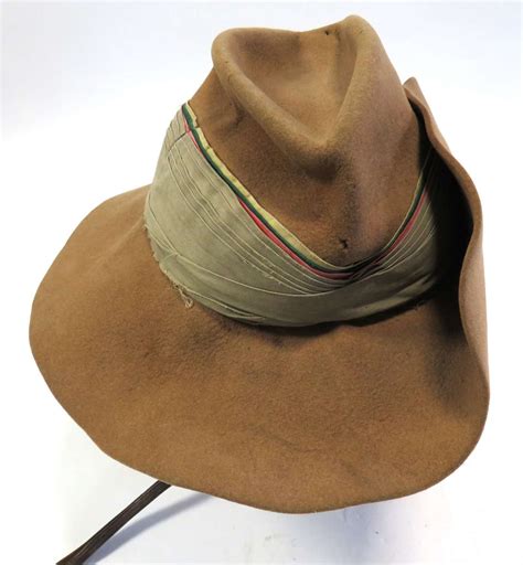 Ww Dated Far East Bush Slouch Regimentally Flashed Hat