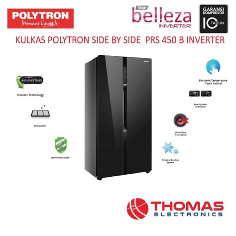 Jual Kulkas Polytron Side By Side Prs B W Inverter Garansi Resmi