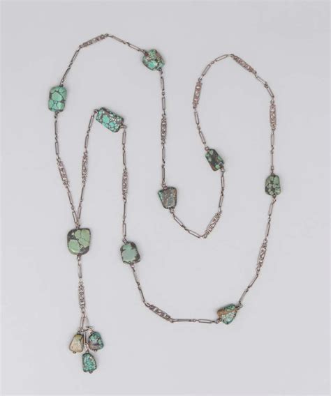 Arts And Crafts Sterling Silver And Turquoise Necklace C1905 California