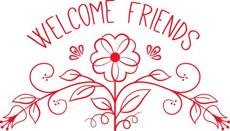 Welcome Friends Svg File Svg Designs Art Outlines