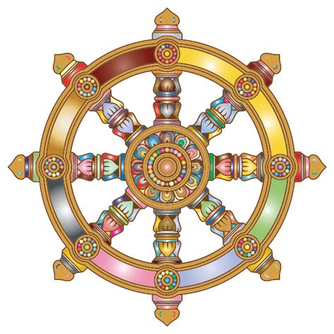 Prismatic Ornate Dharma Wheel Free Svg