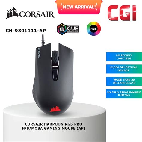 Corsair Harpoon Rgb Pro Fps Moba Gaming Mouse Ch Ap Shopee