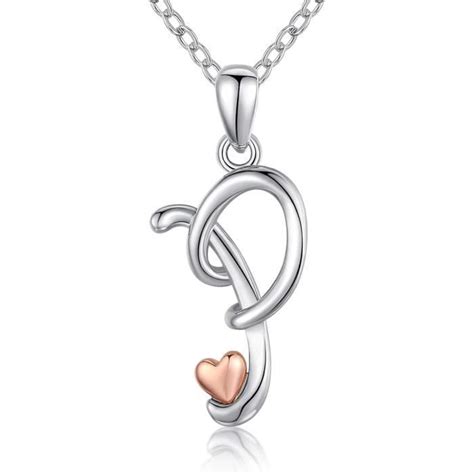 Lettres Initiales Collier Pour Femmes Filles Alphabet Et Coeur