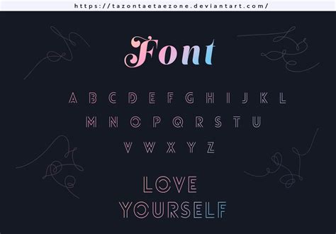 180606 Share Font Bts Love Yourself By Tazontaetaezone On Deviantart