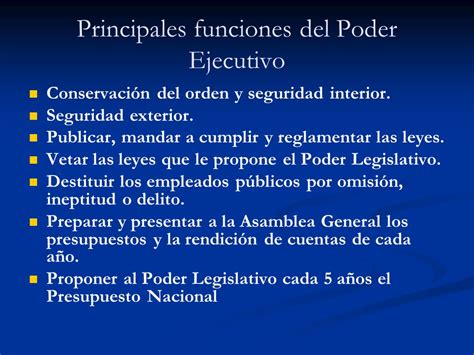 Funciones Del Poder Ejecutivo