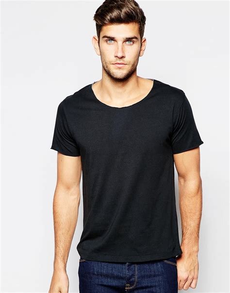 Selected Homme Scoop Neck T Shirt With Raw Edge At Selected Homme Neck T Shirt T Shirt