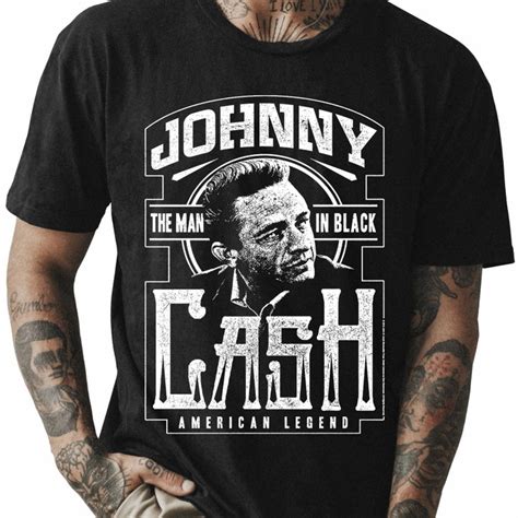 Camiseta Johnny Cash Rockwear Preta Elo Produtos Especiais