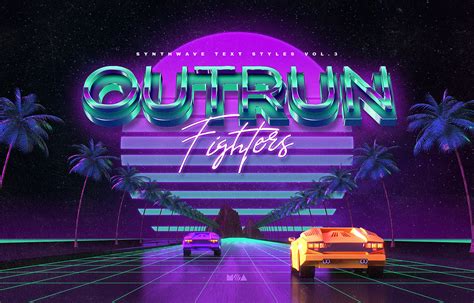 80`s Retro Text Effects Vol3 Synthwave Retrowave Behance