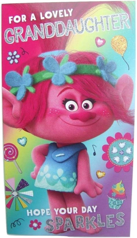 Trolls Poppy Happy Birthday Card With Holographic Cover Uk