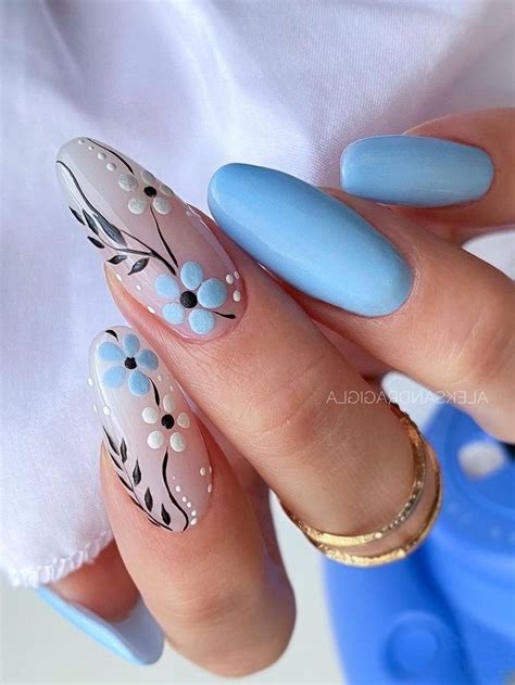 Light Blue Baby Blue Nails 75 Prettiest Looks To Try Nail Art