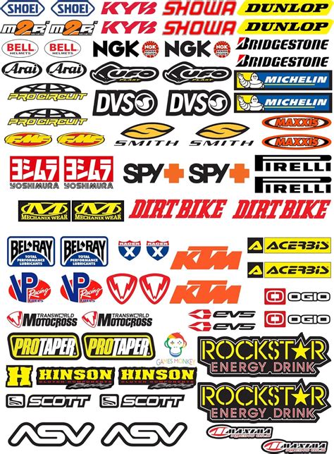 GamesMonkey Adesivi Moto Sponsor 73 Pz Sticker Motocross Grafiche Bici