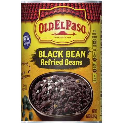 Old El Paso 16oz Canned Black Bean Refried Beans Quick And Easy Meal