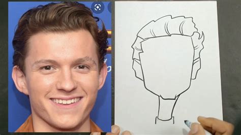 How To Draw A Easy Caricature Of Tom Holland Youtube