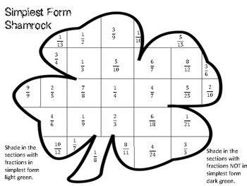 A Four Leaf Clover Worksheet For The St Patrick S Day Math Activity