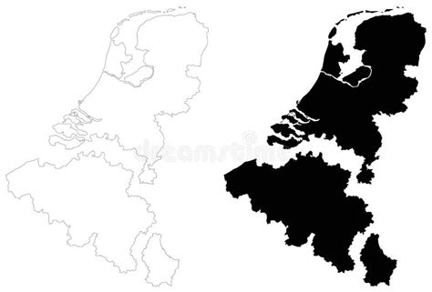 Benelux Map Three States In Western Europe Belgium The Netherlands