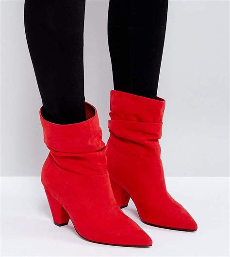 Asos Reeves Wide Fit Slouch Heeled Ankle Boots Slouch Ankle Boots