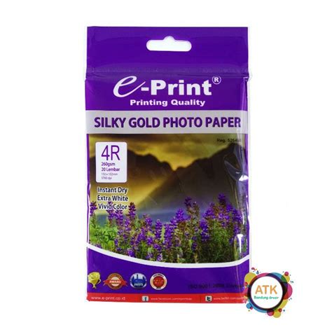 Jual Kertas Foto E Print Silky Gold Photo Paper 4R 260 Gsm Per Pak