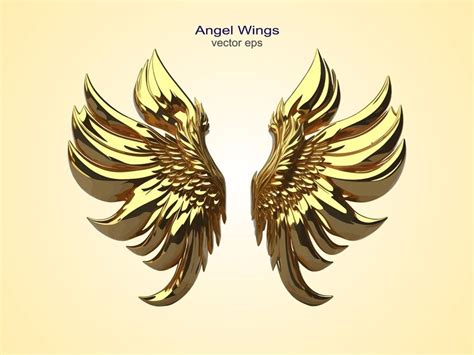 Premium Vector Golden Color Wings Logo Gold Angel Wings Collection