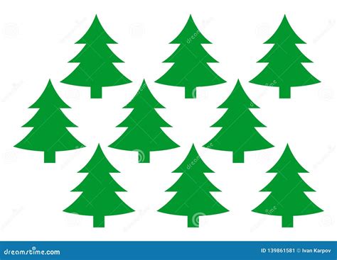 Vector Fir Forest Icon Stock Vector Illustration Of Flat 139861581