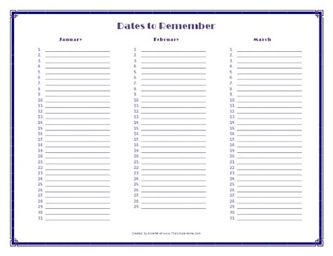 Dates To Remember And Monthly To Do Printables Free This Simple Home