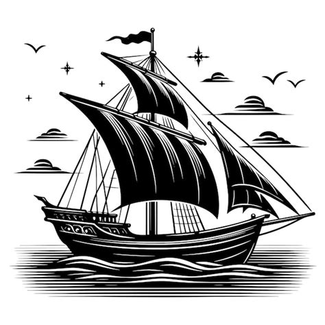 Premium Vector Sailboat Silhouette Vector Illustration Isolated On A