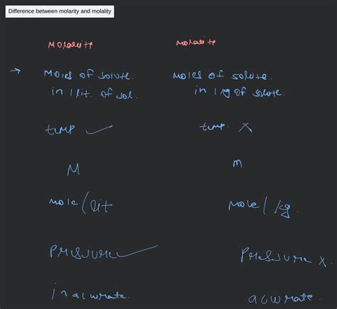 Difference Between Molarity And Molality Filo