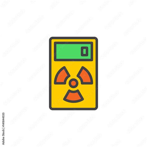 Geiger Counter Line Icon Filled Outline Vector Sign Linear Colorful