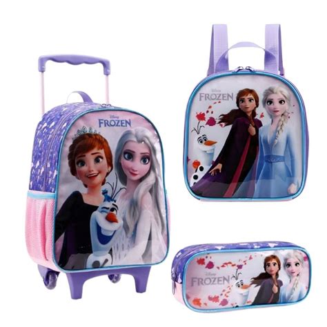 Kit Completo Mochila Infantil Frozen Princesa Elsa E Ana Original