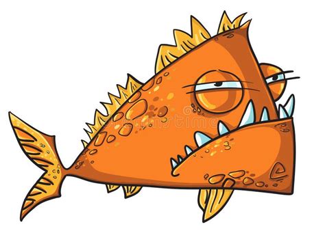 Big Angry Fish Cartoon Stock Vector Illustration Of Slit 27440524