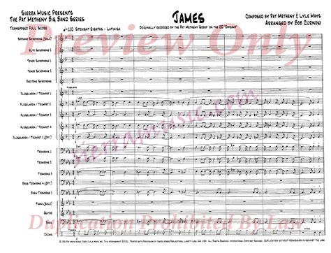 James By Pat Metheny And Lyle Mays Arr Bob Curnow J W Pepper Sheet Music