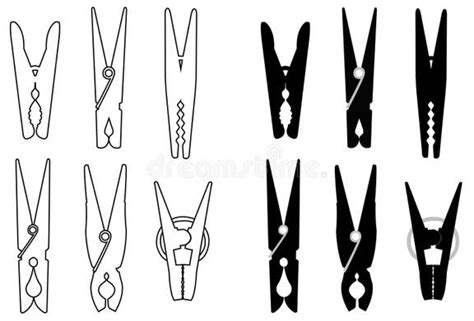 Clothespins Silhouette Stock Illustrations 120 Clothespins Silhouette