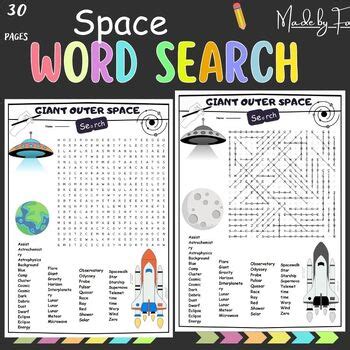 Galactic Word Search Adventure Giant Outer Space Themed Puzzle By