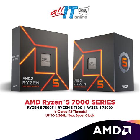 Amd Ryzen™ 5 7500f 7600 7600x Am5 Processor 6 Cores12 Threads