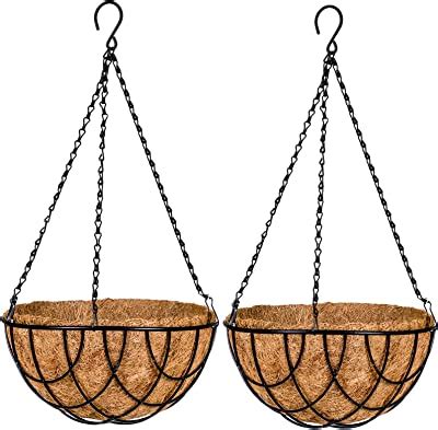 Amazon HOMIEBUDS 2 Pack Metal Hanging Planter Basket With Coco