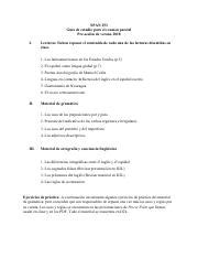 Gu A De Estudio Para El Examen Parcial Pdf Span Gu A De Estudio