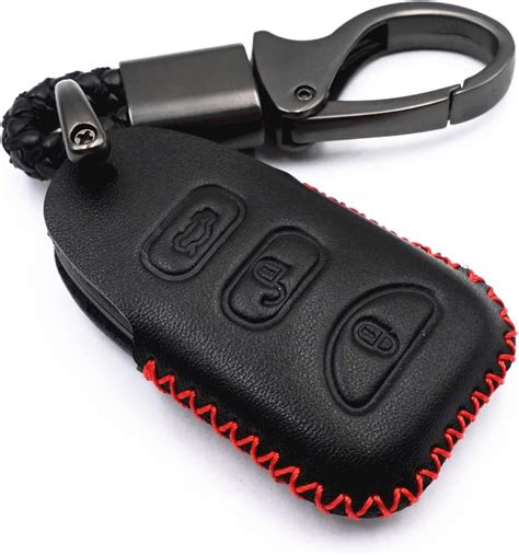 Amazon MJKEYAuto Black Leather 4 Buttons Smart Remote Key Fob