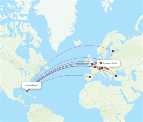 All Flight Routes From Miami To Budapest Mia To Bud Flight Routes