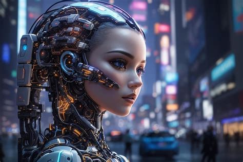 Premium Ai Image Neon Dominance A Dystopian Glimpse Into A Robotic