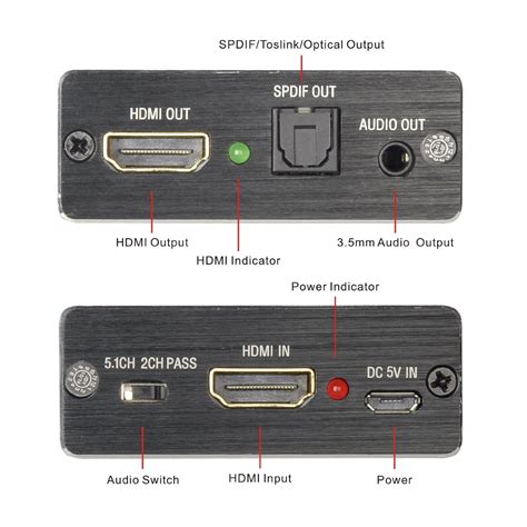 Tendak 4k X 2k Hdmi To Hdmi And Optical Toslink Spdif 35mm Stereo Audio Extractor Converter