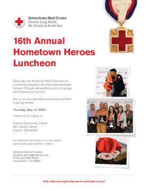 Fillable Online Red Cross Honors 13 Angelenos As Hometown Heroes