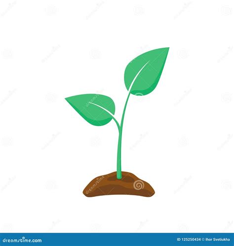 Green Seedling Silhouette Plant Nurturing Stock Vector Illustration