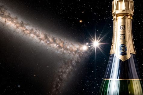 Premium Ai Image A Sparkling Champagne Bottle Cork Popping Into A Galaxy