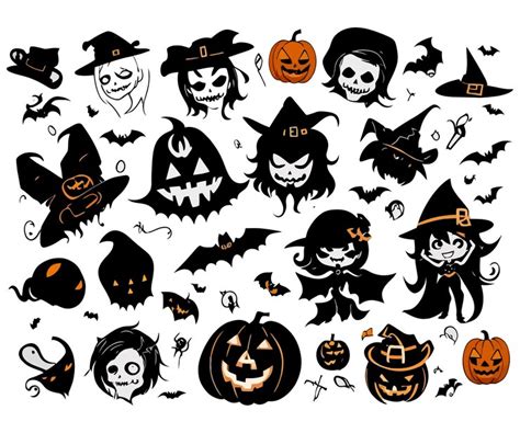 Premium Vector Halloween Element Vector Collection Set Hand Drawn Style