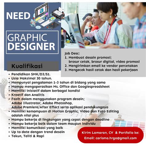 Lowongan Kerja Juli 2023 Pt Carisma Graphic Designer Scu