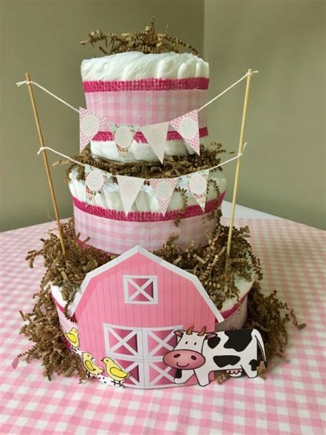 Farm Girl Diaper Cake Every Baby Needs A Party Farm Themed Party